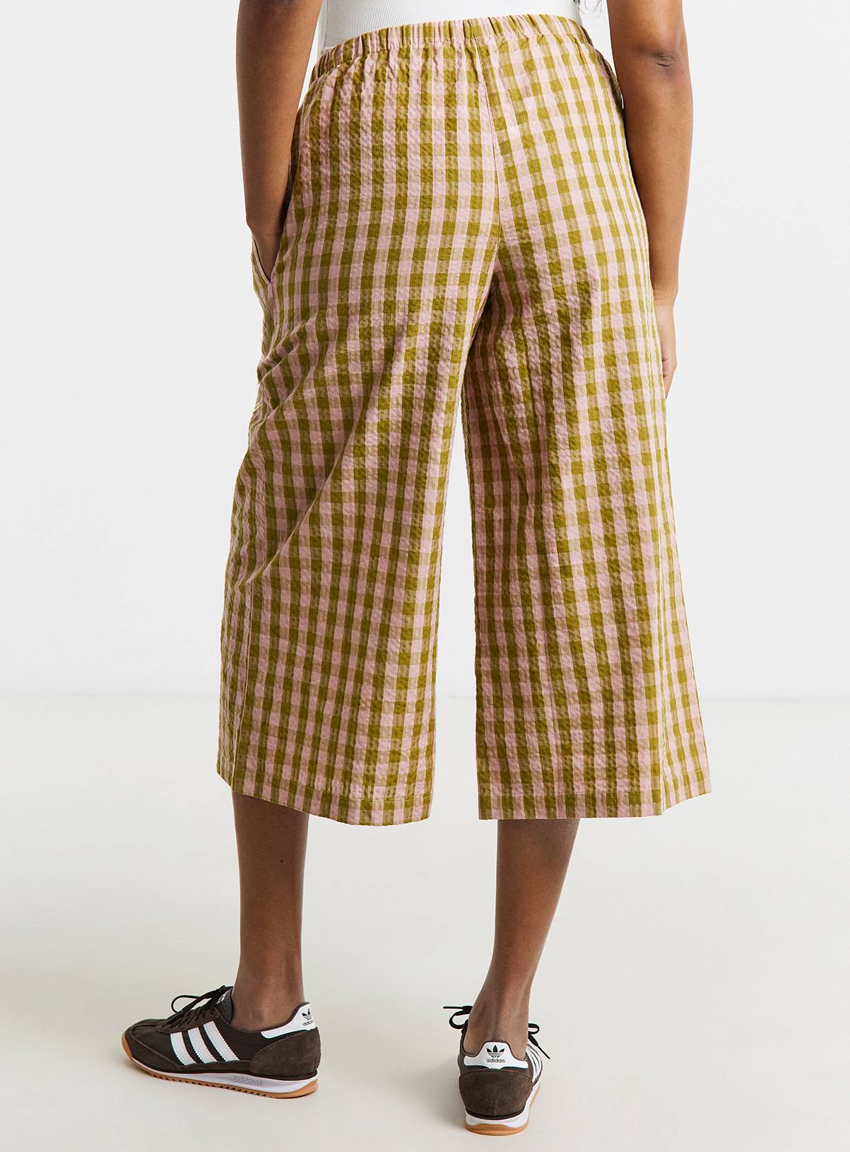 SIMPLY BE Brown & Pink Gingham Culottes 16 - Image 2